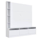 Estante Home e Painel para TV 146cm com 7 nichos e 3 Portas Basculantes ProDecor Branco
